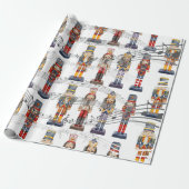 Musical Nutcracker Soldiers Wrapping Paper (Unrolled)
