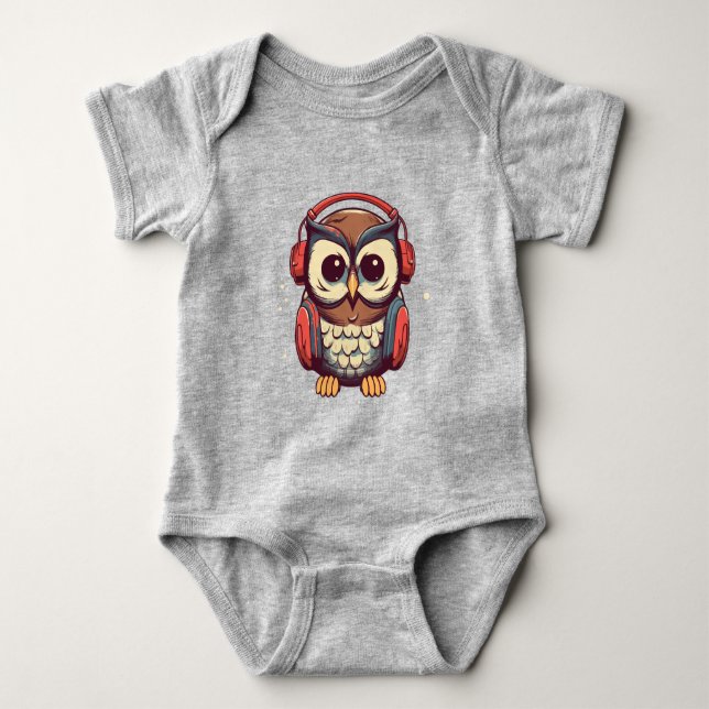 Musical Owl Baby Bodysuit (Front)