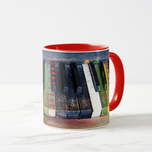 Musical Painted Piano Keys Coffee Mug