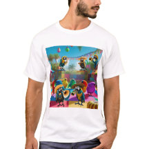 Musical Parrot Party T shirt for men, women