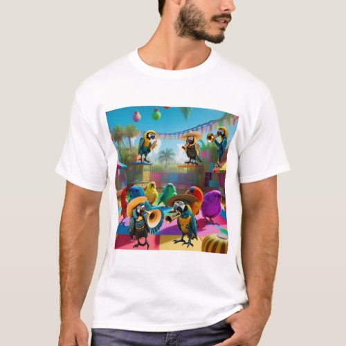 Musical Parrot Party T shirt for men women 