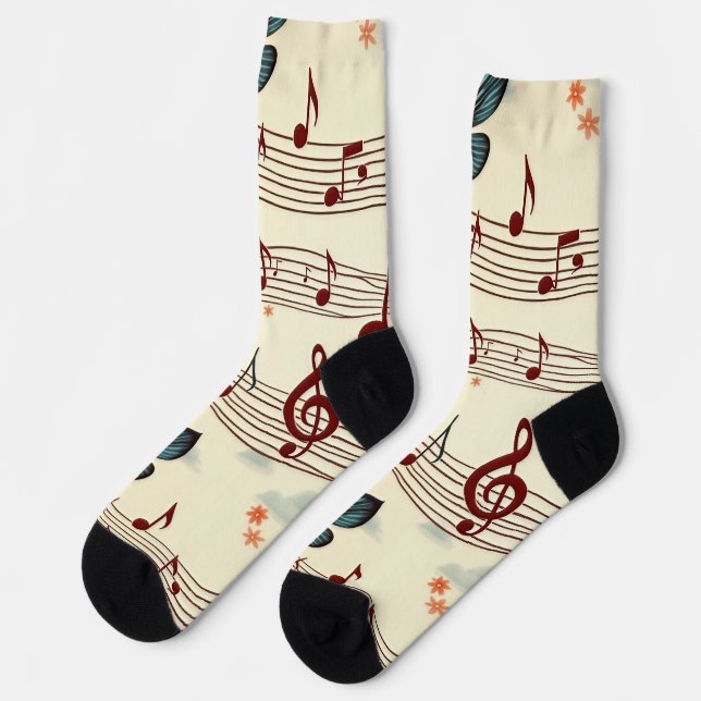  Musical pattern Socks (Left)