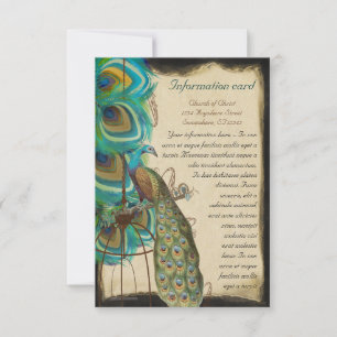 Musical Peacock Bird Cage Feather Wedding Invite