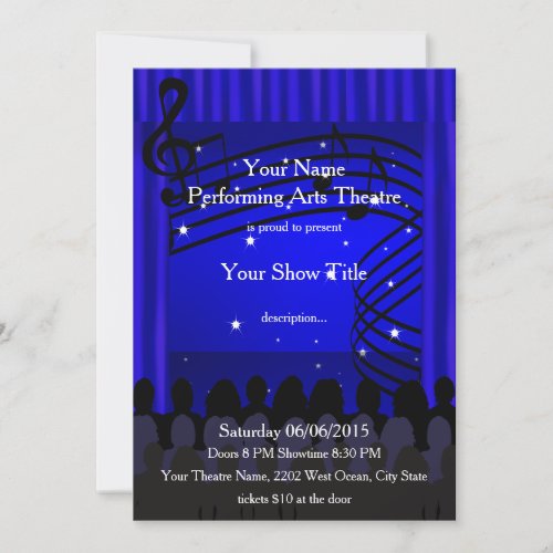 Musical Performing Arts Music Stage Show Invite