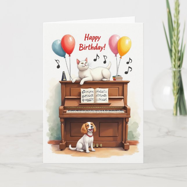 Musical Pets Birthday Card (Front)