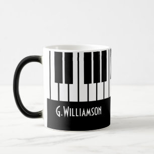 Musical Piano Keys   Add Your Name Color Morph Mug
