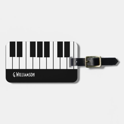 Musical Piano Keys  Add Your Name Luggage Tag