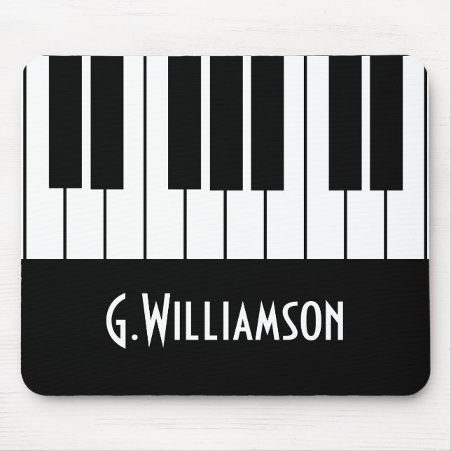 Musical Piano Keys | Add Your Name Mouse Pad (Front)