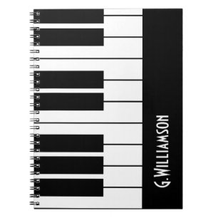 Musical Piano Keys   Add Your Name Notebook