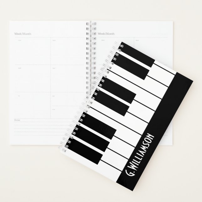 Musical Piano Keys | Add Your Name Planner (Display)