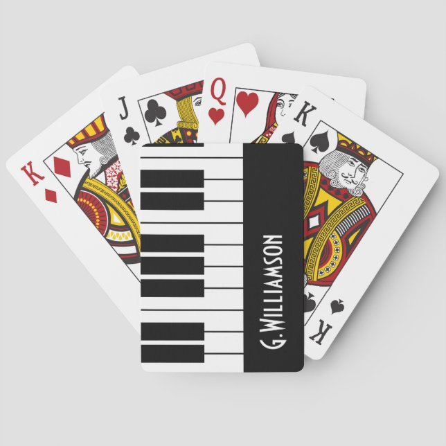 Musical Piano Keys | Add Your Name Poker Cards (Back)