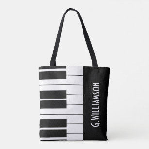 Musical Piano Keys   Add Your Name Tote Bag