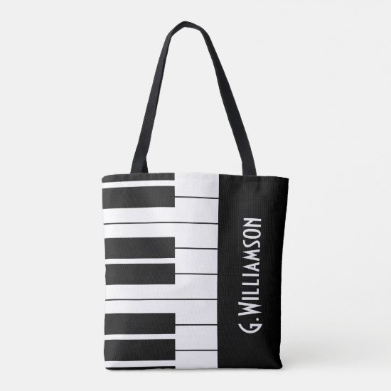 Musical Piano Keys | Add Your Name Tote Bag