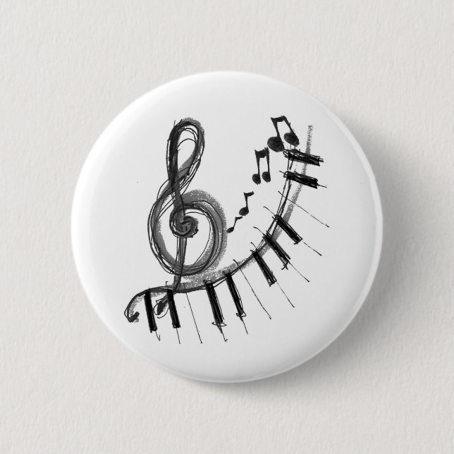 Musical Piano Pinback Button (Front)