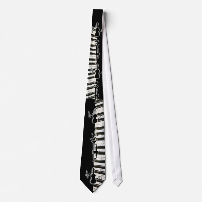Musical Piano Violin Trumpet Tie (Front)
