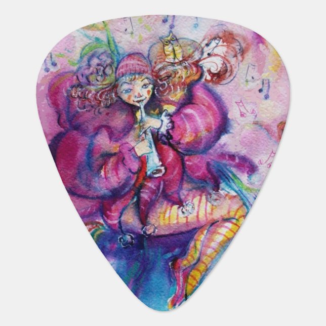 MUSICAL PINK CLOWN GUITAR PICK (Front)