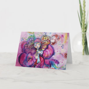 MUSICAL PINK CLOWN HOLIDAY CARD