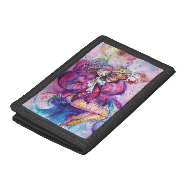 MUSICAL PINK CLOWN TRI-FOLD WALLET (Top)