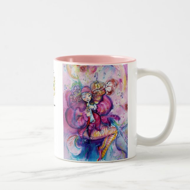 MUSICAL PINK CLOWN Two-Tone COFFEE MUG (Right)