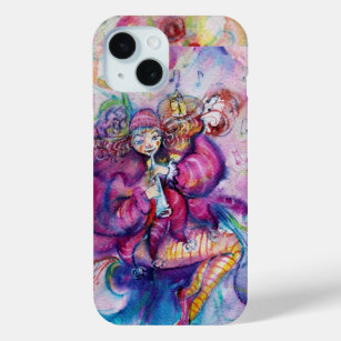 MUSICAL PINK CLOWN WITH OWL iPhone 15 CASE