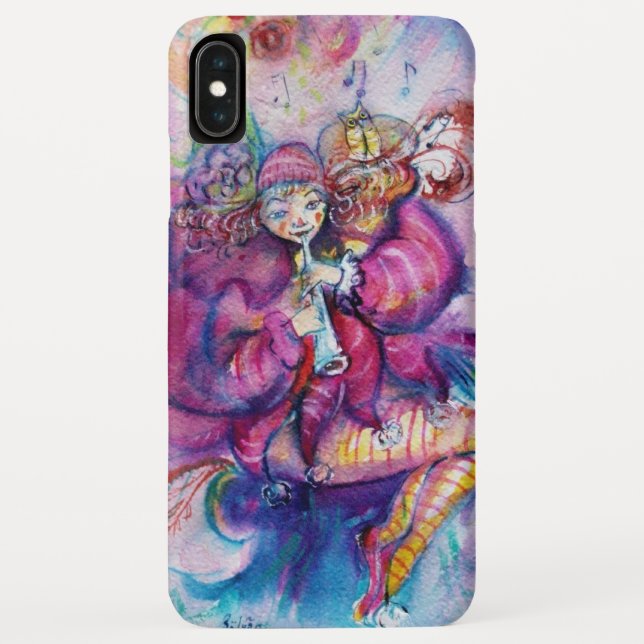 MUSICAL PINK CLOWN WITH OWL Music Notes Case-Mate iPhone Case (Back)