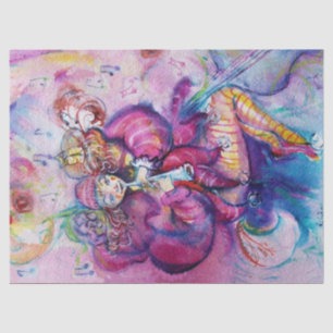 MUSICAL PINK CLOWN WITH OWL TISSUE PAPER