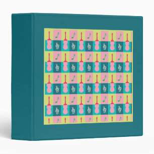 Musical Plaid Teal Binder