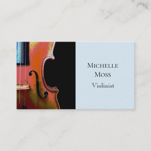 Musical Professional Musician Violin Blue Black Business Card