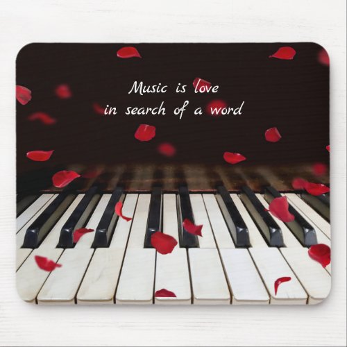 Musical Quote on Piano Keys Mouse Pad