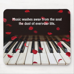 Musical Quote on Piano Keys Mouse Pad