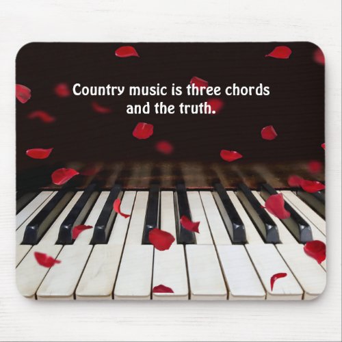 Musical Quote on Piano Keys Mouse Pad