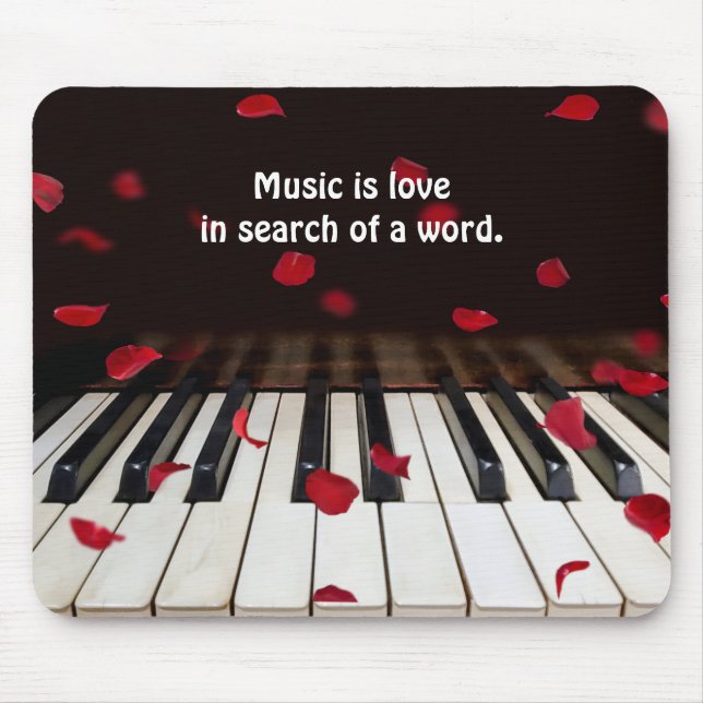 Musical Quote on Piano Keys Mouse Pad (Front)