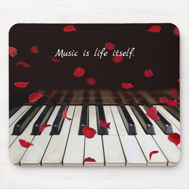 Musical Quote on Piano Keys Mouse Pad (Front)
