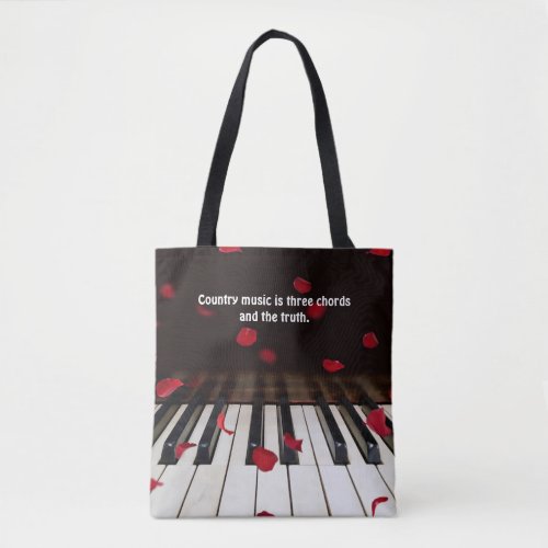 Musical Quote on Piano Keys Tote Bag