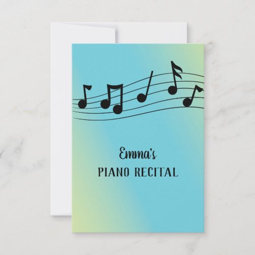 Musical Recital Clefs and Staff Invitation