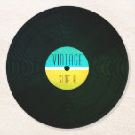 Musical Record Plate Vinyl Vintage Style Round Paper Coaster at Zazzle