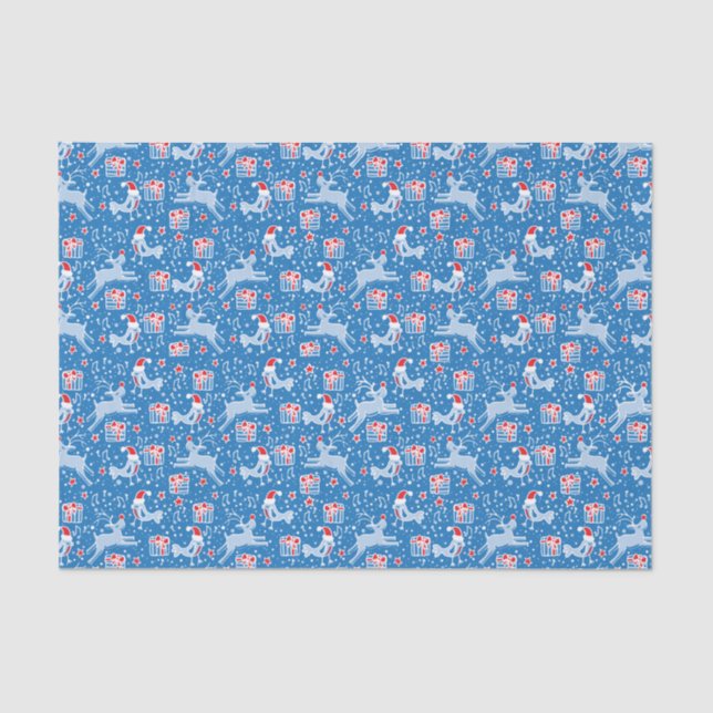 Musical reindeers & birds Christmas tissue paper (Front)