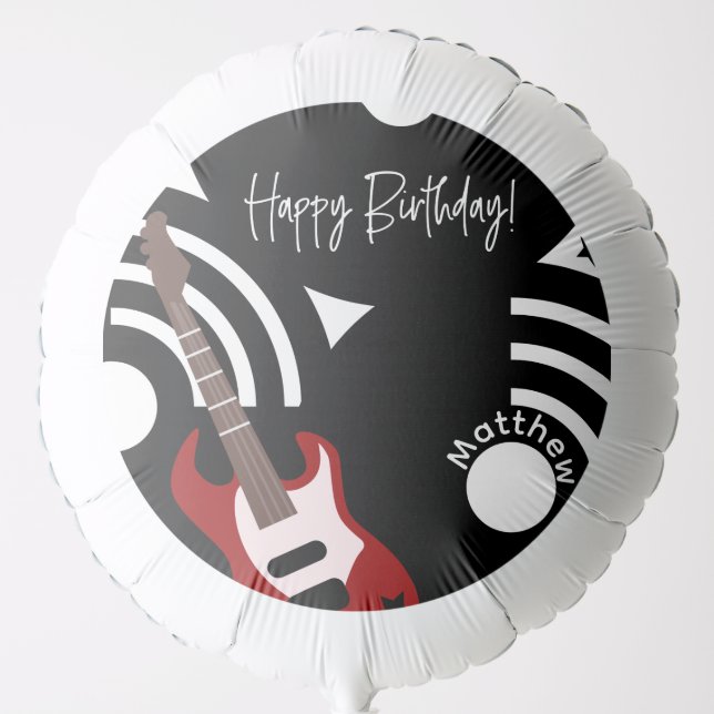 Musical Rock Star Electric Guitar Birthday Balloon (Front)