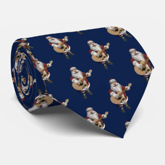 Musical Santa Claus Loves Playing Accoustic Guitar Neck Tie