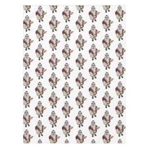 Musical Santa Claus Loves To Play Banjo Tablecloth