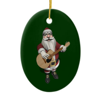Musical Santa Claus Playing Christmas Songs Ceramic Ornament
