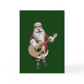 Musical Santa Claus Playing Christmas Songs Holiday Card