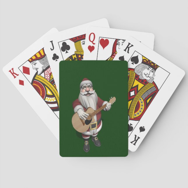 Musical Santa Claus Playing Christmas Songs Poker Cards (Back)