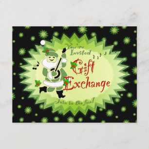 Musical Santa Elf Gift Exchange Party Invitations