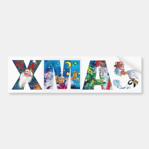 MUSICAL SANTA  XMAS PARTY  PENGUINS SERENADE BUMPER STICKER