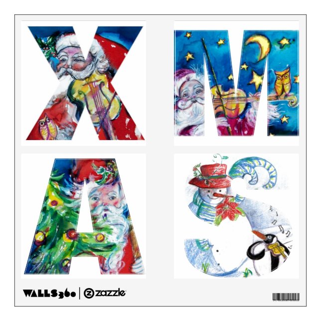 MUSICAL SANTA  XMAS PARTY / PENGUIN'S SERENADE WALL DECAL (Front)