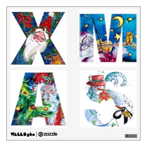 MUSICAL SANTA  XMAS PARTY  PENGUINS SERENADE WALL STICKER