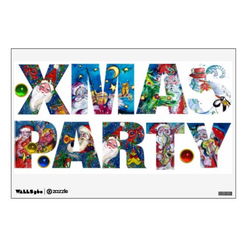 MUSICAL SANTA  XMAS PARTY WALL STICKER