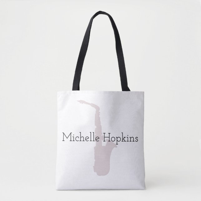 Musical Saxophone Classical Music Personalized  Tote Bag (Front)