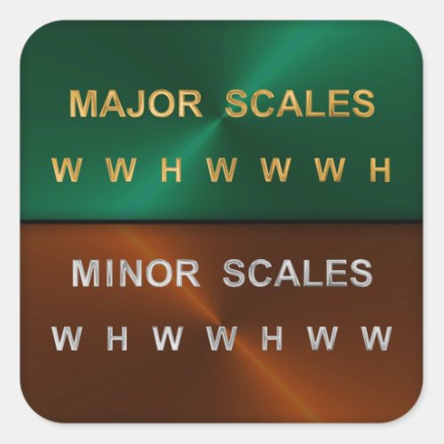 Musical Scale Intervals Square Sticker